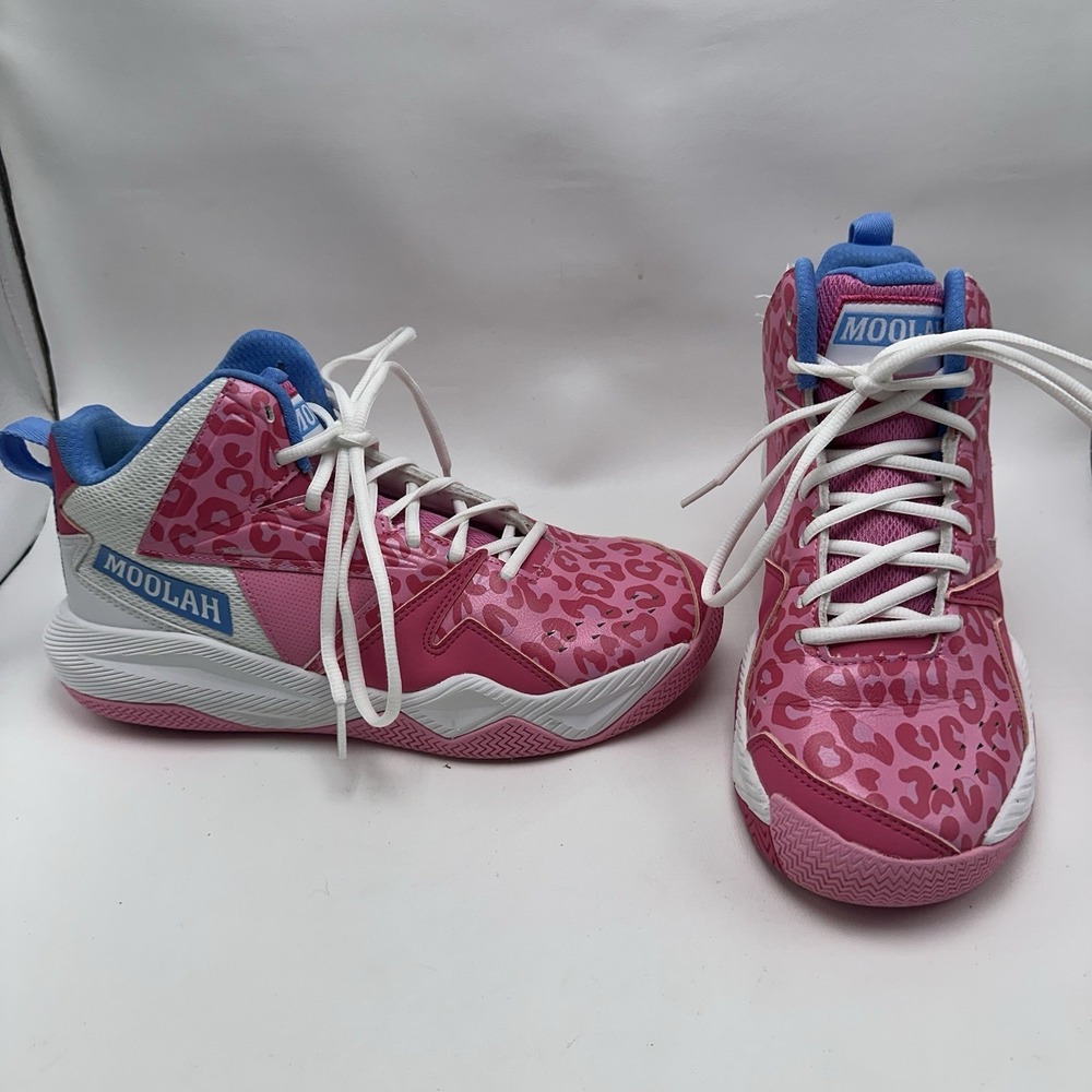 Moolah Kicks Kids Press Break Basketball Shoes Size 6.5 Y Cheetah Pink Girls